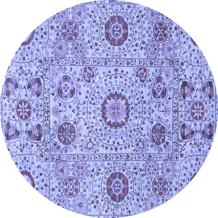 Round Machine Washable Abstract Blue Modern Rug, wshabs4067blu