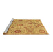 Sideview of Machine Washable Abstract Brown Modern Rug, wshabs4067brn