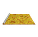 Sideview of Machine Washable Abstract Yellow Modern Rug, wshabs4067yw