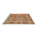 Sideview of Machine Washable Abstract Chestnut Red Rug, wshabs4068