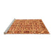 Sideview of Machine Washable Abstract Orange Modern Area Rugs, wshabs4068org