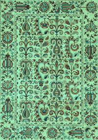 Abstract Turquoise Modern Rug, abs4068turq