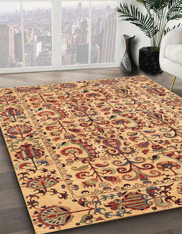 Abstract Chestnut Red Modern Rug in Family Room, abs4068