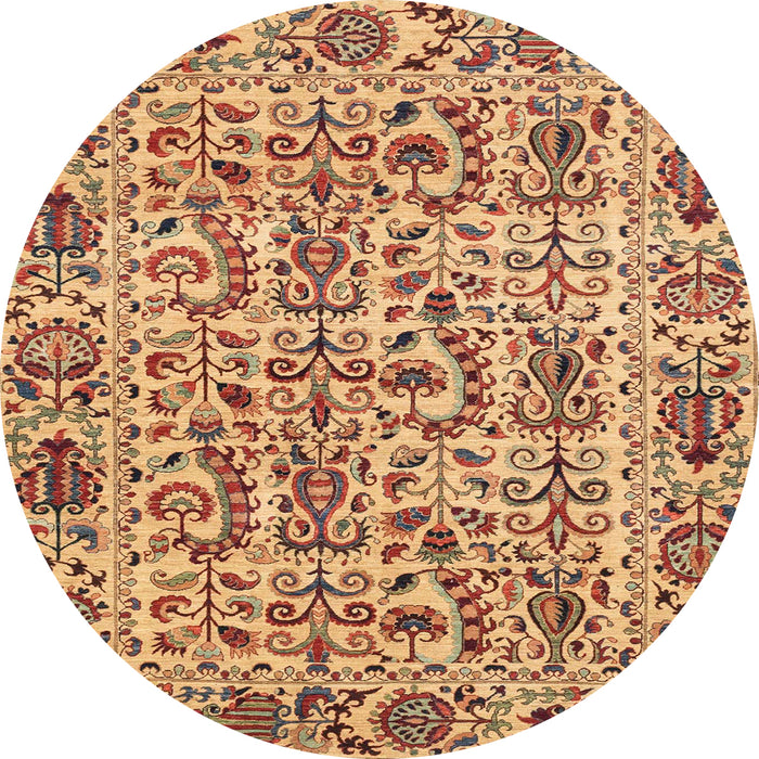 Round Machine Washable Abstract Chestnut Red Rug, wshabs4068