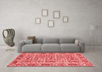 Machine Washable Abstract Red Modern Rug, wshabs4068red