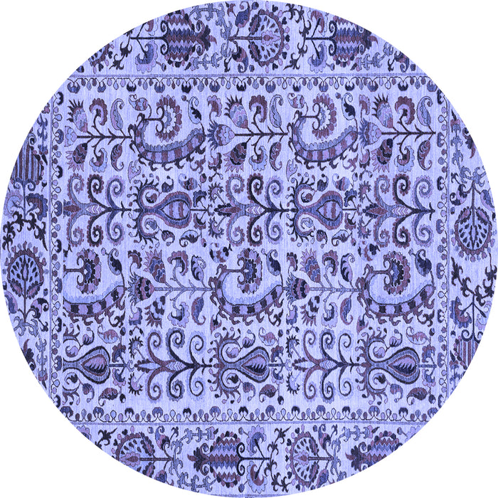 Round Abstract Blue Modern Rug, abs4068blu