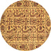 Round Machine Washable Abstract Brown Modern Rug, wshabs4068brn