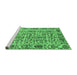 Sideview of Machine Washable Abstract Emerald Green Modern Area Rugs, wshabs4068emgrn