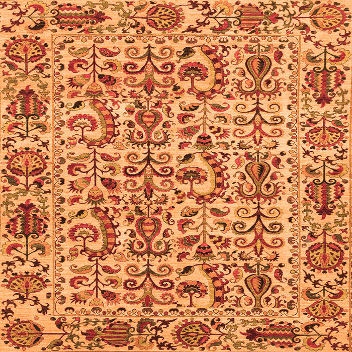Square Abstract Orange Modern Rug, abs4068org