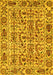 Machine Washable Abstract Yellow Modern Rug, wshabs4068yw