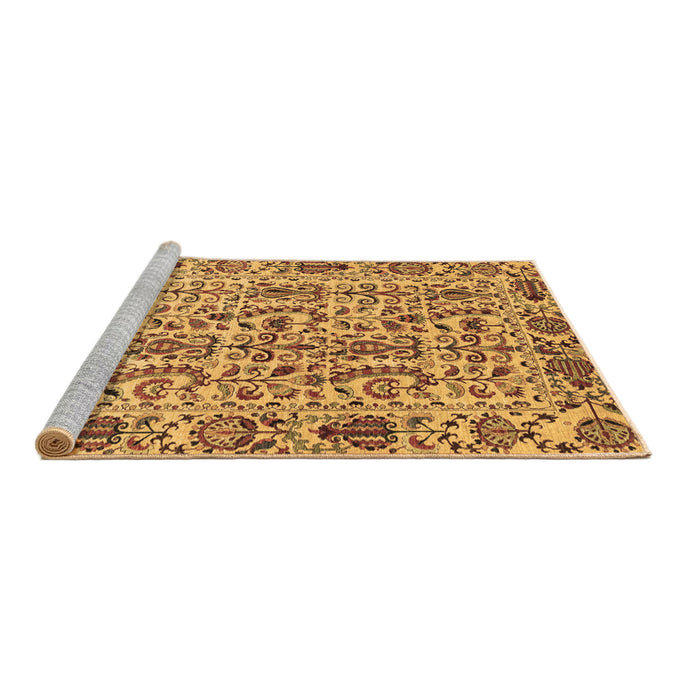 Sideview of Machine Washable Abstract Brown Modern Rug, wshabs4068brn