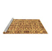 Sideview of Machine Washable Abstract Brown Modern Rug, wshabs4068brn