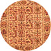 Round Abstract Orange Modern Rug, abs4068org