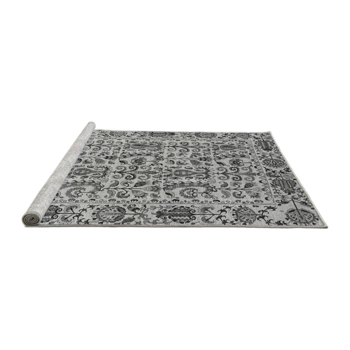 Sideview of Machine Washable Abstract Gray Modern Rug, wshabs4068gry