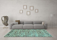 Machine Washable Abstract Light Blue Modern Rug, wshabs4068lblu