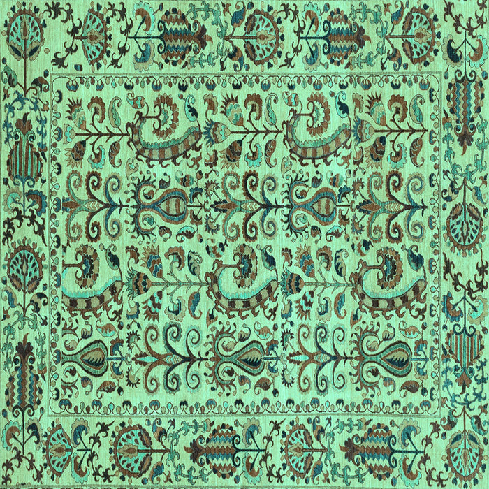Square Abstract Turquoise Modern Rug, abs4068turq