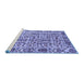 Sideview of Machine Washable Abstract Blue Modern Rug, wshabs4068blu