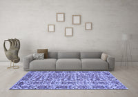 Machine Washable Abstract Blue Modern Rug, wshabs4068blu