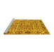 Sideview of Machine Washable Abstract Yellow Modern Rug, wshabs4068yw