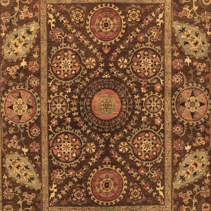 Machine Washable Oriental Brown Traditional Rug, wshabs4069brn