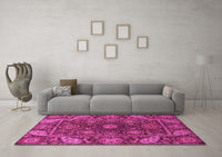 Machine Washable Oriental Pink Traditional Rug, wshabs4069pnk