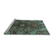 Sideview of Machine Washable Oriental Light Blue Traditional Rug, wshabs4069lblu