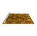 Sideview of Machine Washable Oriental Yellow Traditional Rug, wshabs4069yw