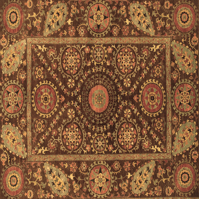 Square Oriental Brown Traditional Rug, abs4069brn
