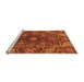 Sideview of Machine Washable Oriental Orange Traditional Area Rugs, wshabs4069org