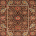 Square Machine Washable Abstract Saffron Red Rug, wshabs4069