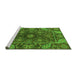 Sideview of Machine Washable Oriental Green Traditional Area Rugs, wshabs4069grn