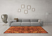 Machine Washable Oriental Orange Traditional Area Rugs in a Living Room, wshabs4069org