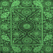 Square Oriental Emerald Green Traditional Rug, abs4069emgrn