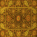 Square Oriental Yellow Traditional Rug, abs4069yw