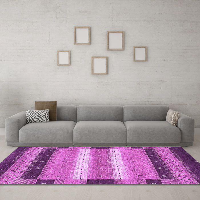 Machine Washable Abstract Purple Modern Area Rugs in a Living Room, wshabs406pur