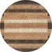 Round Machine Washable Abstract Sangria Brown Rug, wshabs406