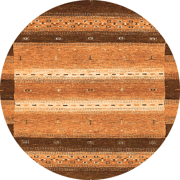 Round Abstract Orange Modern Rug, abs406org