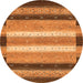 Round Abstract Orange Modern Rug, abs406org