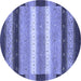 Round Machine Washable Abstract Blue Modern Rug, wshabs406blu