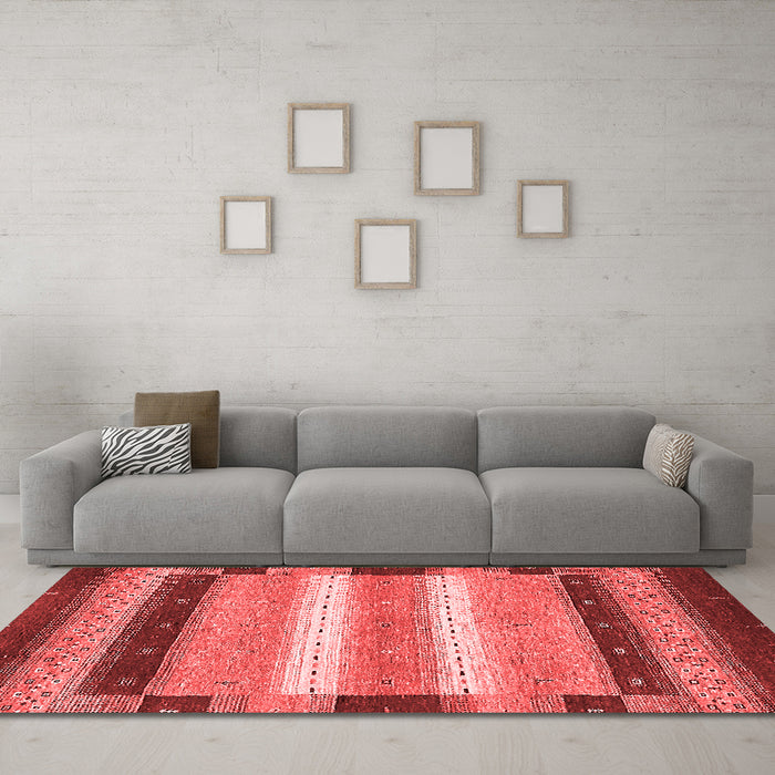 Modern Red Washable Rugs