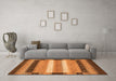 Machine Washable Abstract Orange Modern Area Rugs in a Living Room, wshabs406org