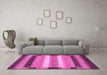 Machine Washable Abstract Pink Modern Rug in a Living Room, wshabs406pnk