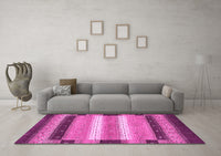 Machine Washable Abstract Pink Modern Rug, wshabs406pnk