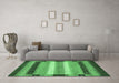 Machine Washable Abstract Emerald Green Modern Area Rugs in a Living Room,, wshabs406emgrn