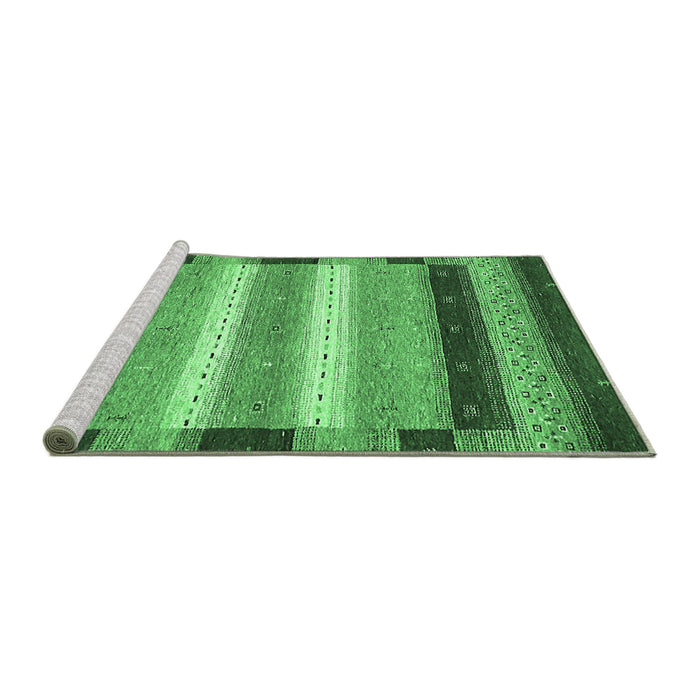 Sideview of Machine Washable Abstract Emerald Green Modern Area Rugs, wshabs406emgrn
