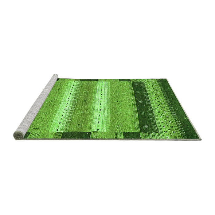 Sideview of Machine Washable Abstract Green Modern Area Rugs, wshabs406grn