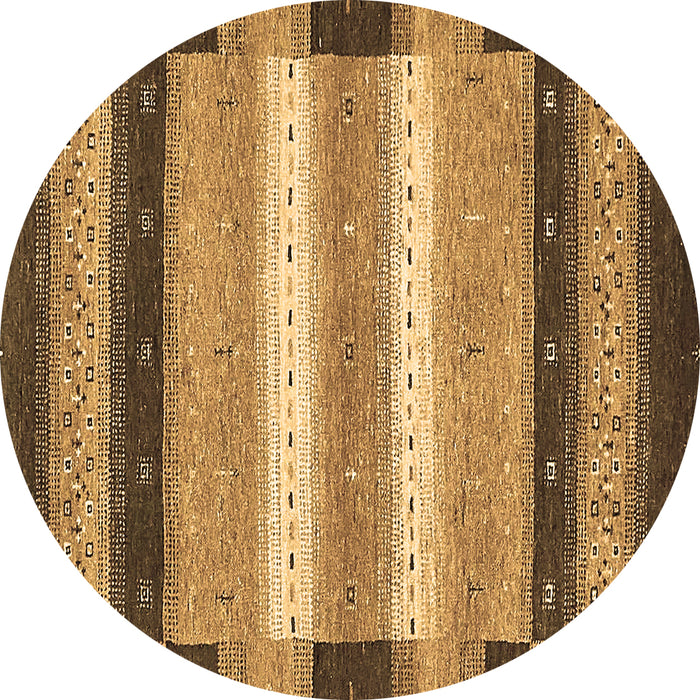 Round Abstract Brown Modern Rug, abs406brn