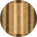 Round Abstract Brown Modern Rug, abs406brn