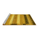 Sideview of Machine Washable Abstract Yellow Modern Rug, wshabs406yw