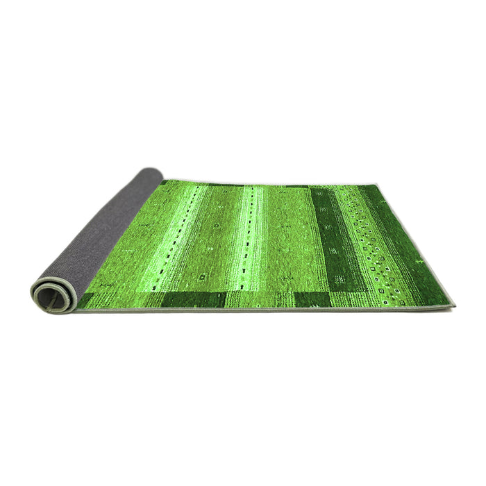 Sideview of Abstract Green Modern Rug, abs406grn